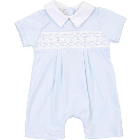 Magnolia Baby Boys Blue Cora and Cole's Classics Shortie