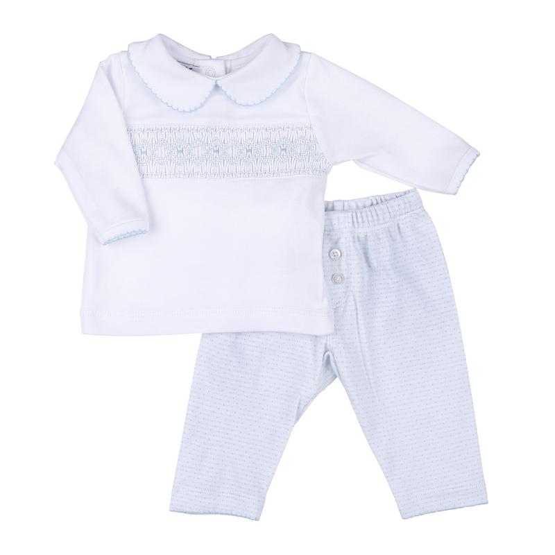 Magnolia Baby Boys Hazel And Hugo Blue 2 Piece Set