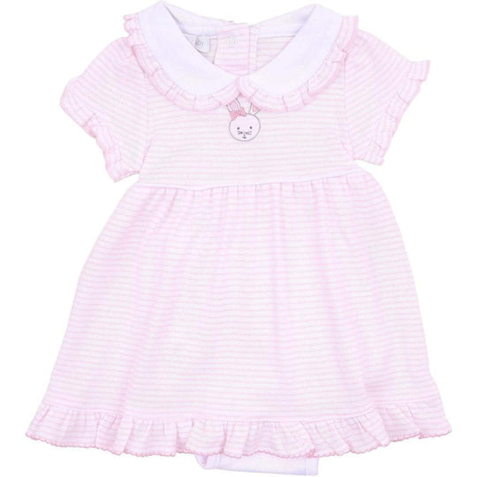 Girls Pink Striped Dress