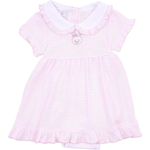 Magnolia Baby Girls Pink Striped Dress