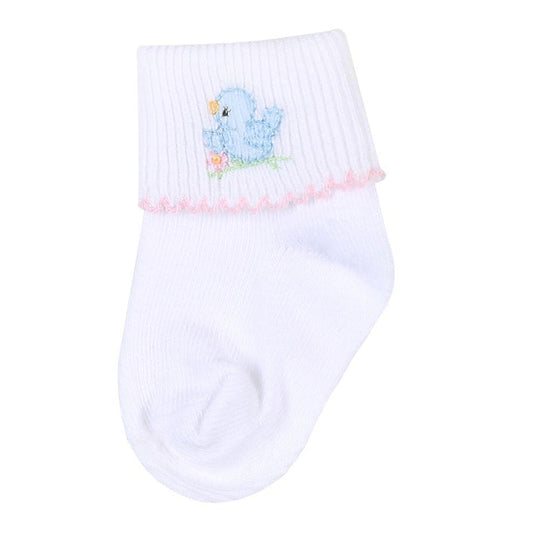 Vintage Blue Bird Socks