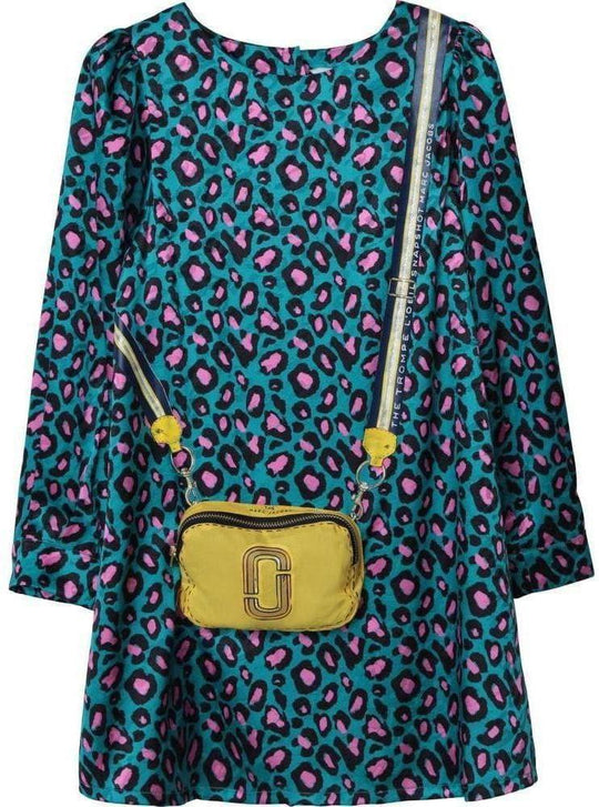 Girls Green Satin Bag Dress