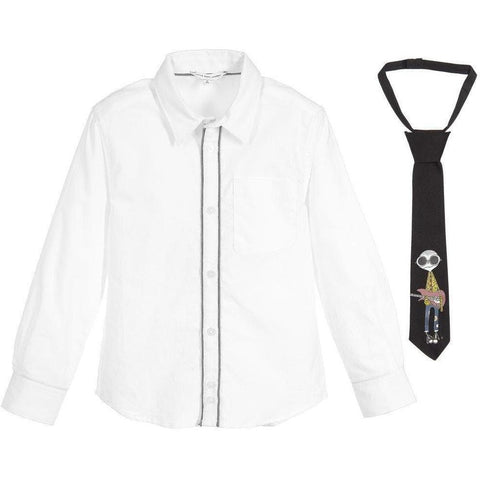 Marc Jacobs White Long Sleeve Shirt With Tie