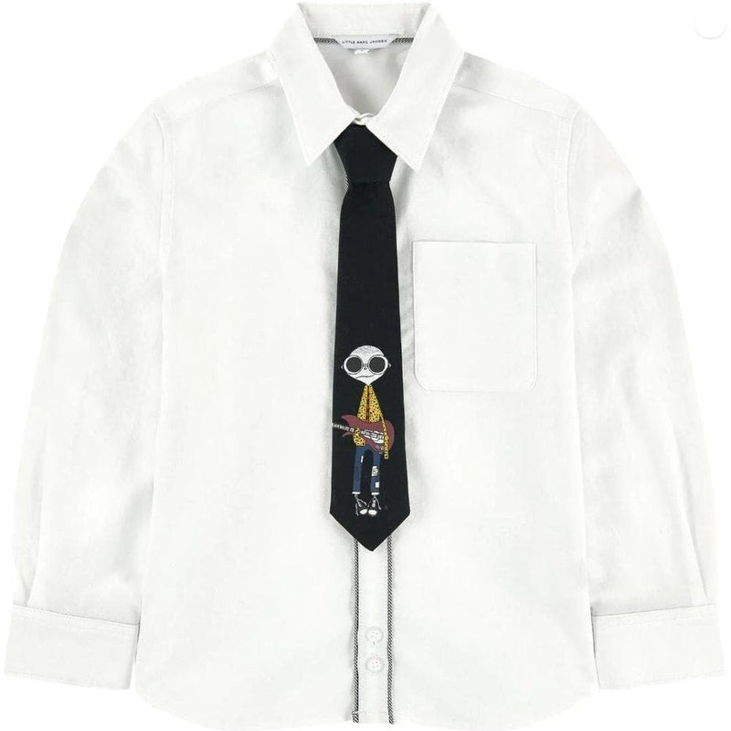 Marc Jacobs White Long Sleeve Shirt With Tie