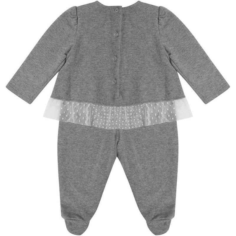 Miss Blumarine Baby Girls Grey Babygrow