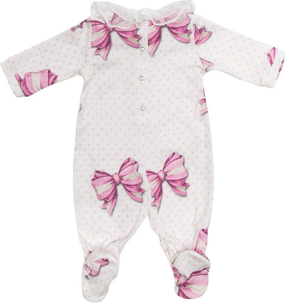 Monnalisa Baby Girls Ivory Spot Babygrow