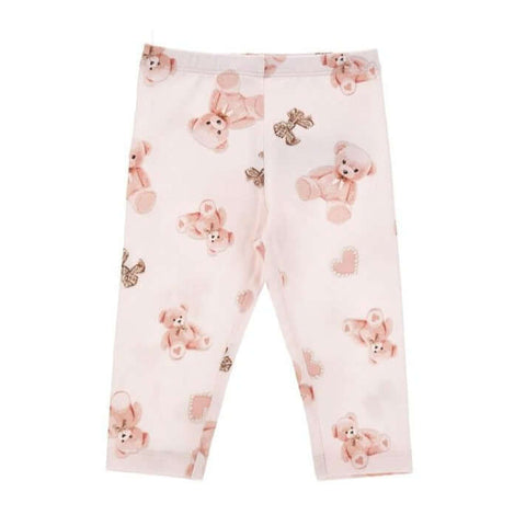 Monnalisa Baby Girls Pink Bear Leggings