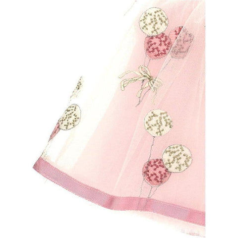 Monnalisa Baby Girls Pink Floral Tulle Skirt