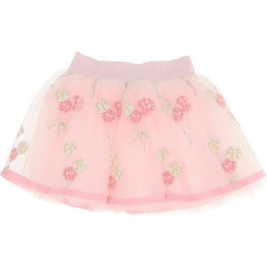 Baby Girls Pink Floral Tulle Skirt