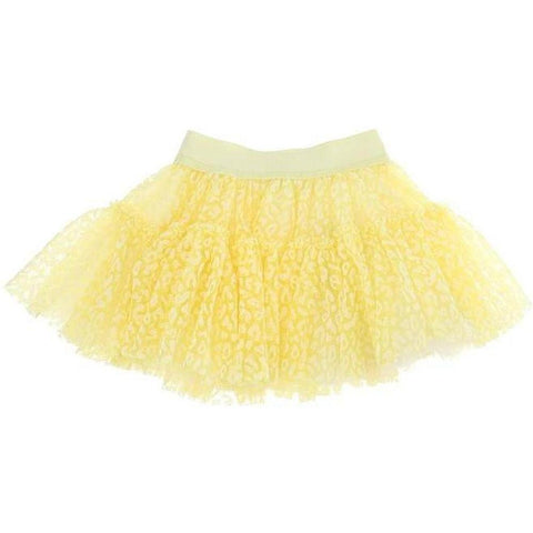 Monnalisa Baby Girls Yellow Leopard Tulle Skirt