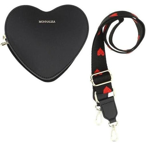 Monnalisa Girls Black & Red Heart Bag