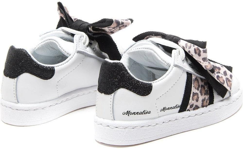 Monnalisa Girls Black & White Glitter Trainers 4703 9950