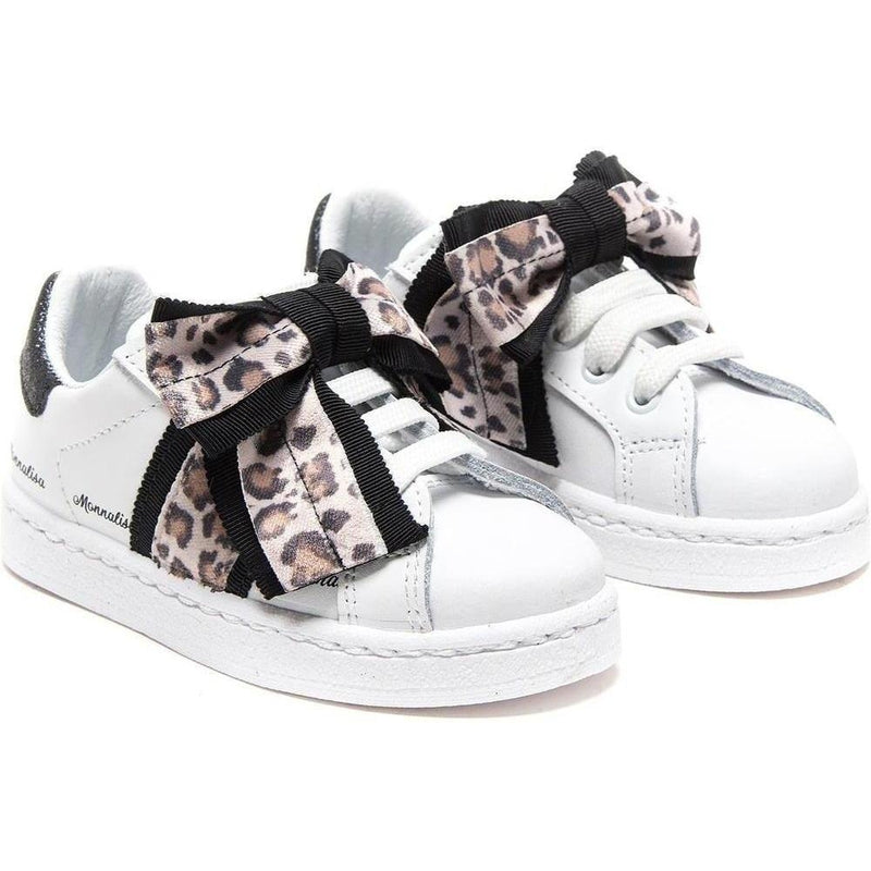 Monnalisa Girls Black & White Glitter Trainers 4703 9950