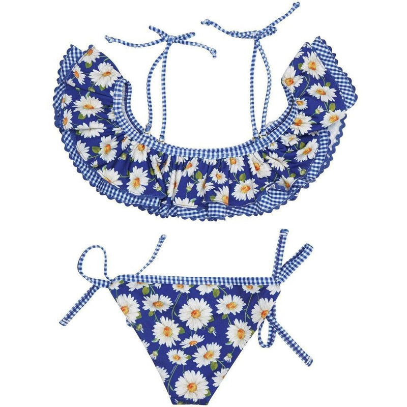 Monnalisa Girls Blue Daisy Bikini