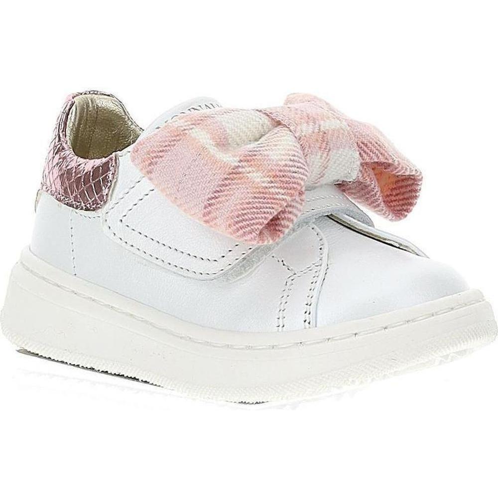 Monnalisa Girls Cream & Pink Bow Trainers