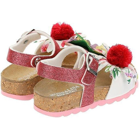 Monnalisa Girls Floral Sandals