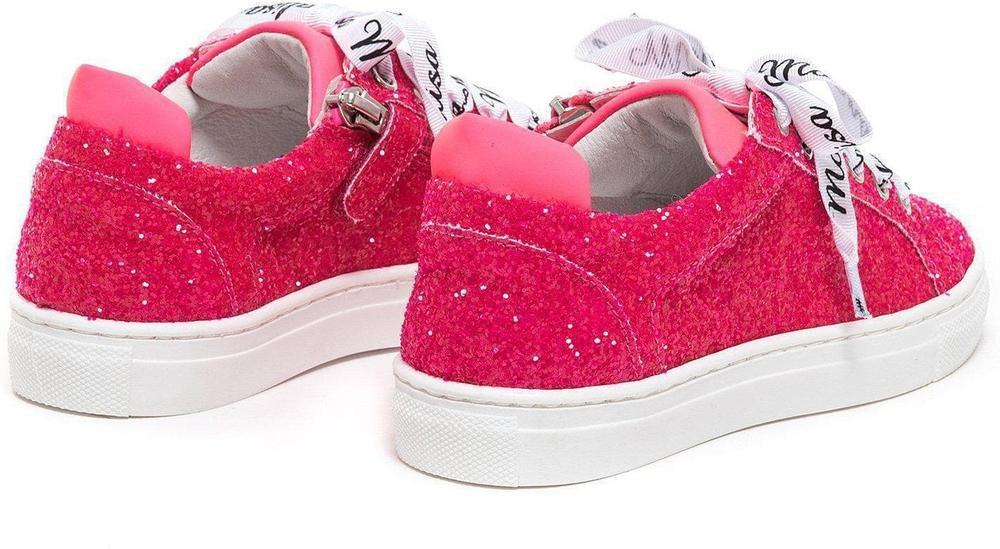 Monnalisa Girls Fuchsia Glitter Trainers