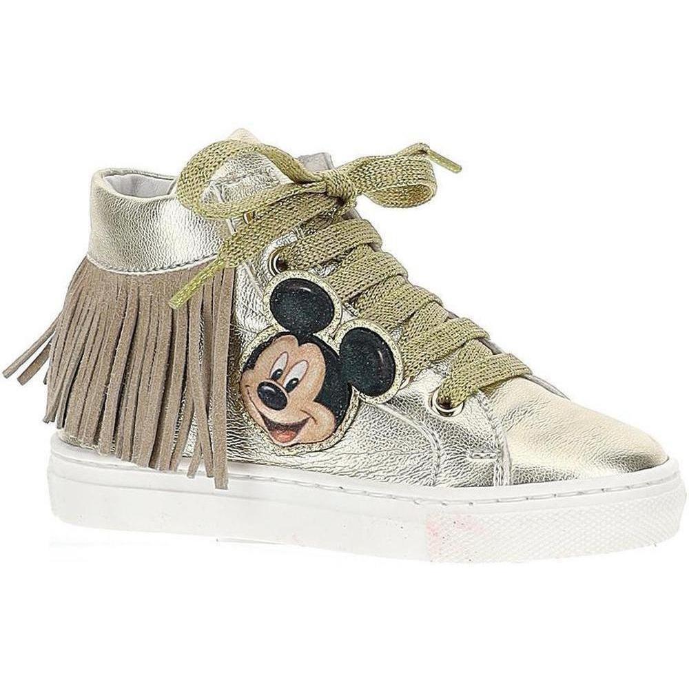 Monnalisa Girls Gold Mickey & Minnie Trainers