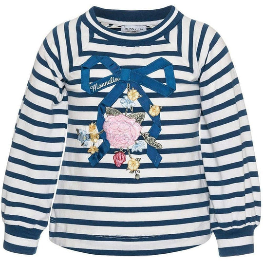 Girls Ivory and Blue Top