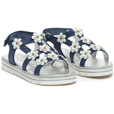 Monnalisa Girls Navy Daisy Sandals