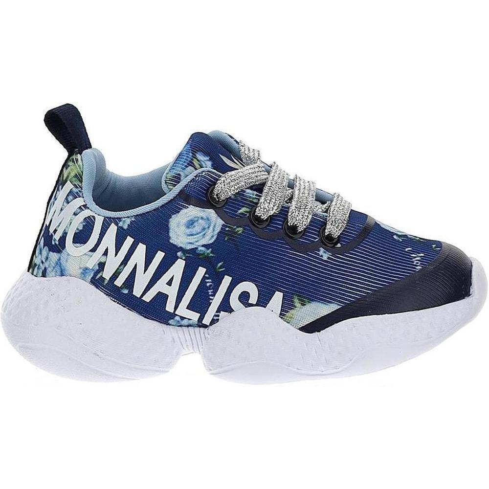 Monnalisa Girls Navy Floral Paris Trainers