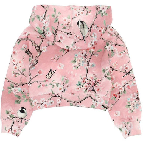 Monnalisa Girls Pink Blossom Cropped Hoodie