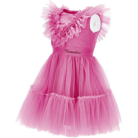 Monnalisa Girls Pink Tulle Dress