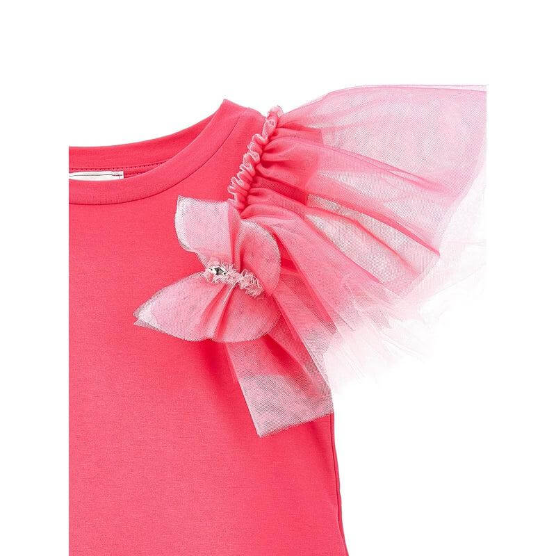 Monnalisa Girls Pink Tulle T-shirt