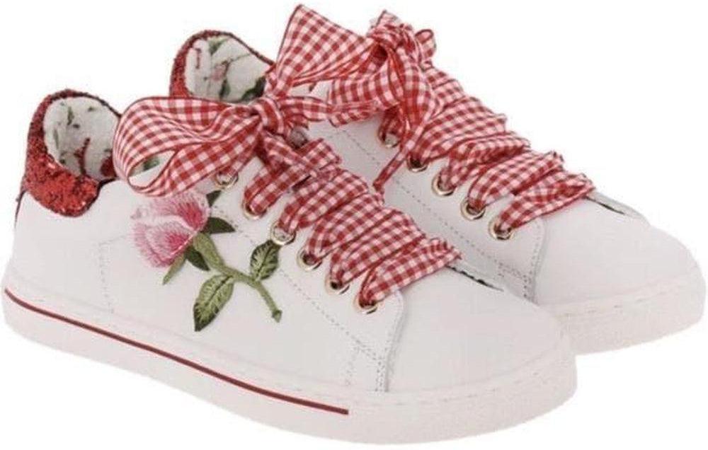 Monnalisa Girls Red Flower Trainer