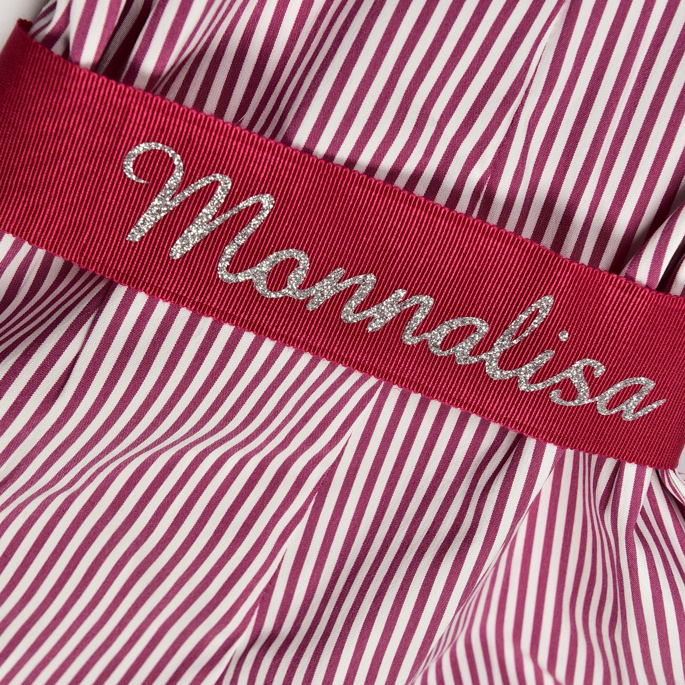 Monnalisa Girls Red Stripe Frill Playsuit