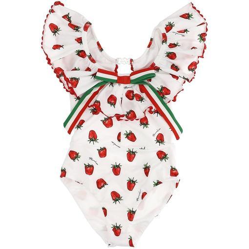 Girls Strawberry Swimming Costume