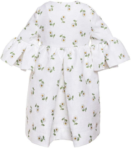 Monnalisa Girls White Daisy Coat