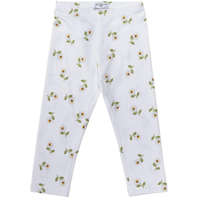 Monnalisa Girls White Daisy Leggings