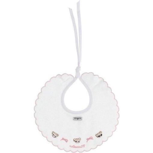 Monnalisa Girls White & Pink Bib