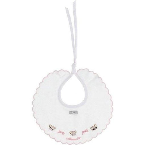 Monnalisa Girls White & Pink Bib