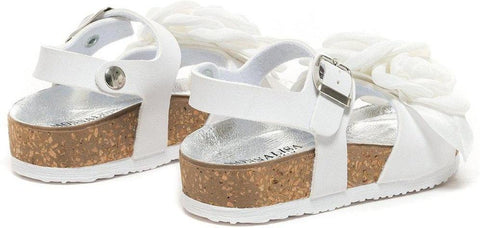 Monnalisa Girls White Rose Sandals