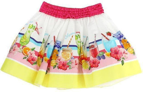 Monnalisa Girls White Summer Party Skirt