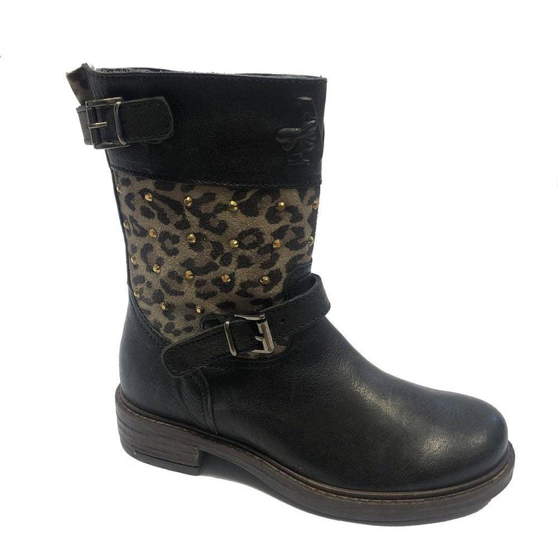 Monnalisa Leopard Print Military Boot