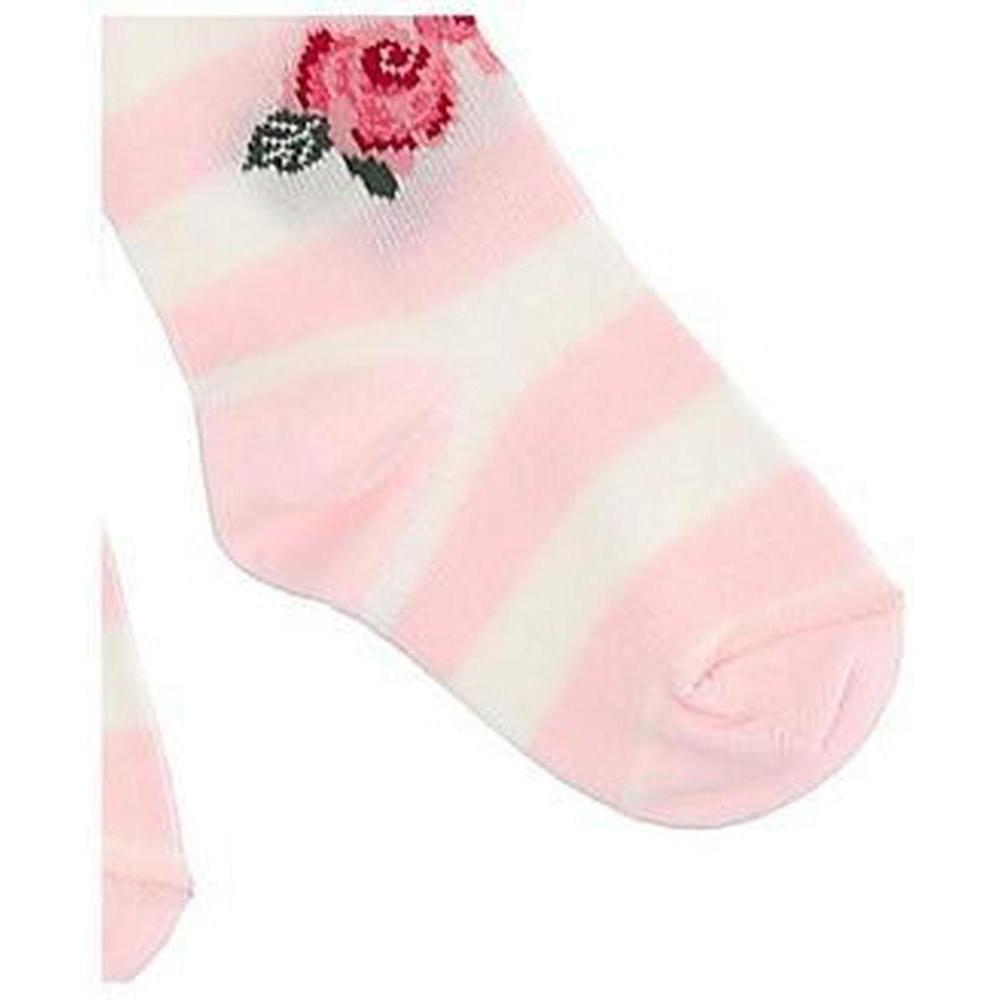 Monnalisa Pink Floral Teddy Tights