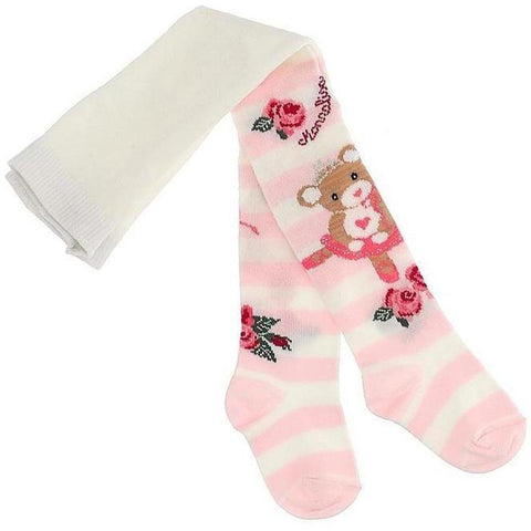 Monnalisa Pink Floral Teddy Tights