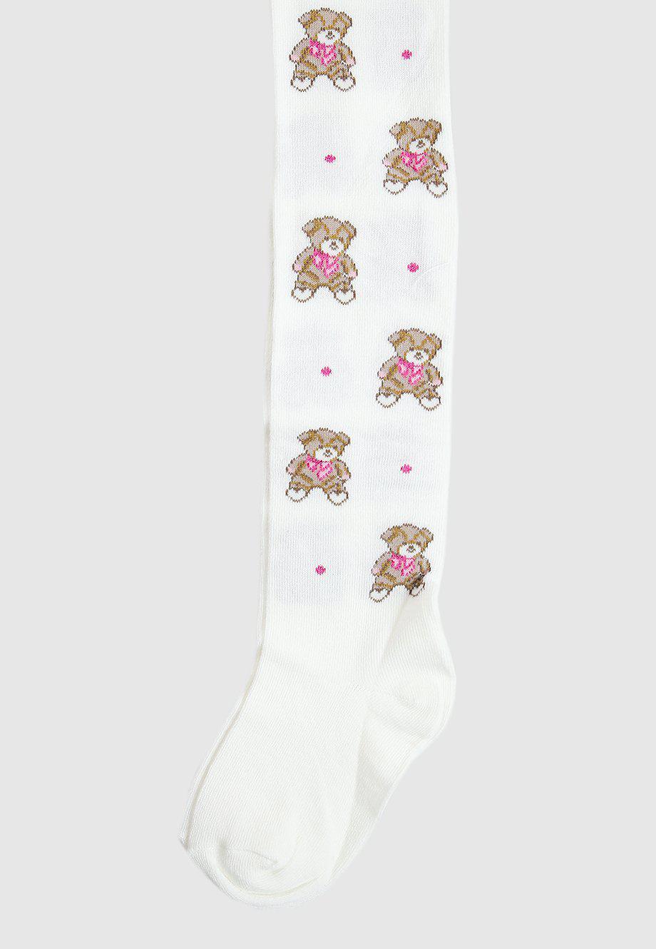 Monnalisa White Teddy Bear Tights