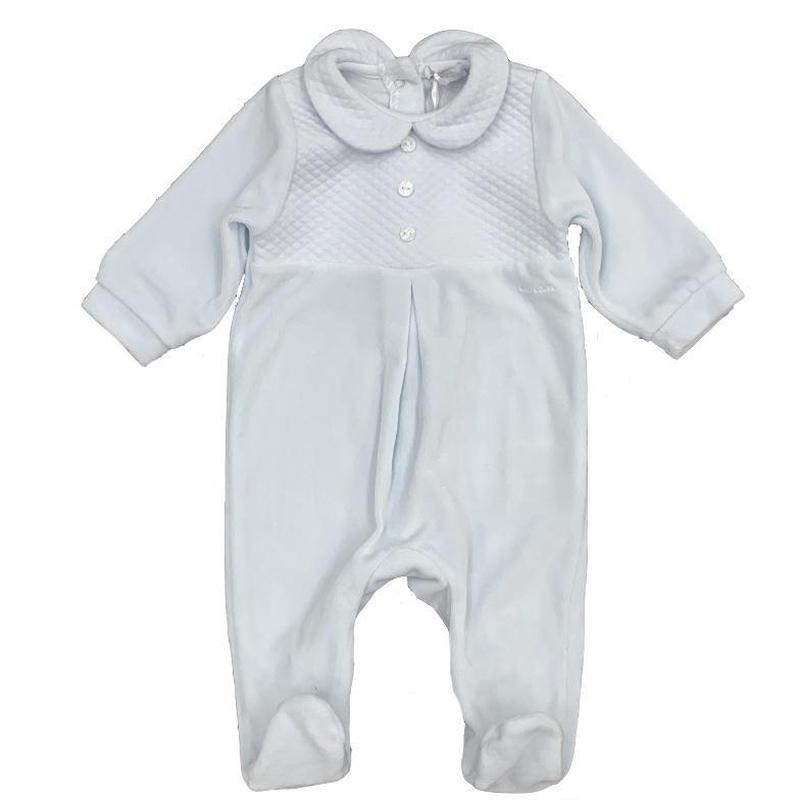 Nanan Boys Blue Velour Babygrow