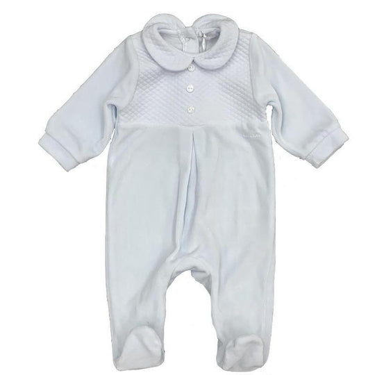 Boys Blue Velour Babygrow