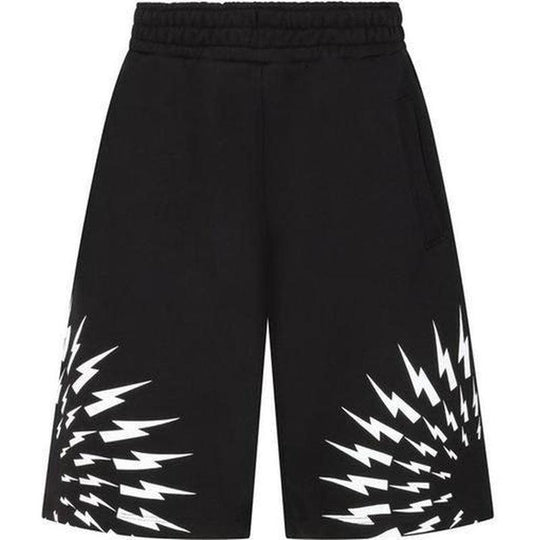 Boys Black Circle Bolt Shorts