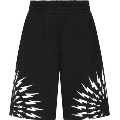 Neil Barrett Boys Black Circle Bolt Shorts