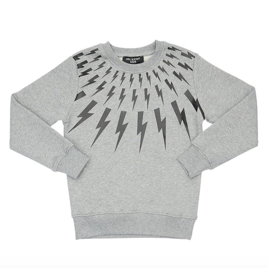 Boys Grey Thunder Print Sweatshirt