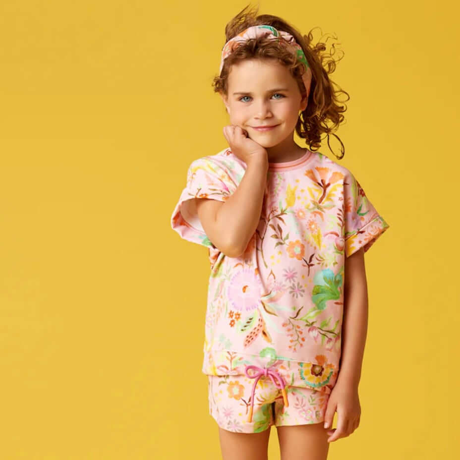 Oilily Girls Pink Cuban Sits Short Set