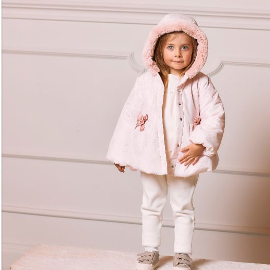 patachou Girls Pink Bow Coat