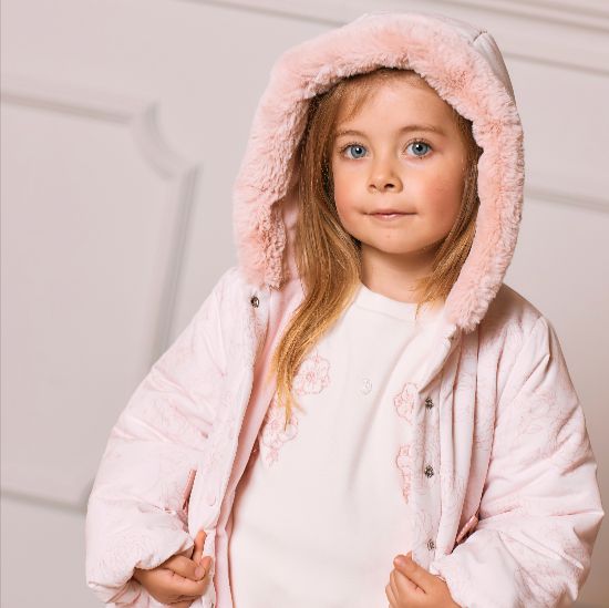 patachou Girls Pink Bow Coat