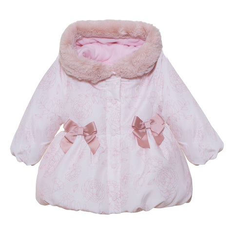 patachou Girls Pink Bow Coat